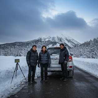 2月の八ヶ岳の雪と道路状況