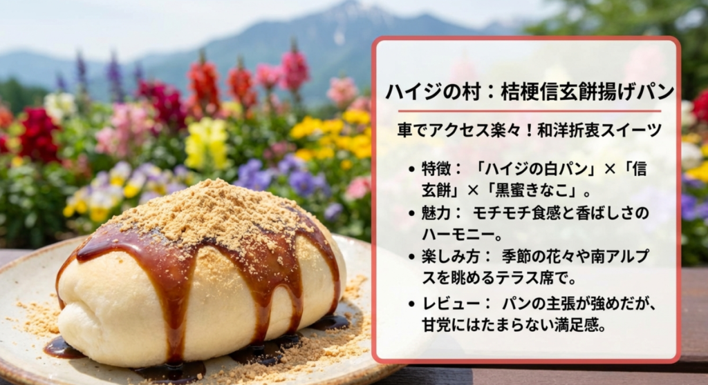 ハイジの村の桔梗信玄餅揚げパンの特徴