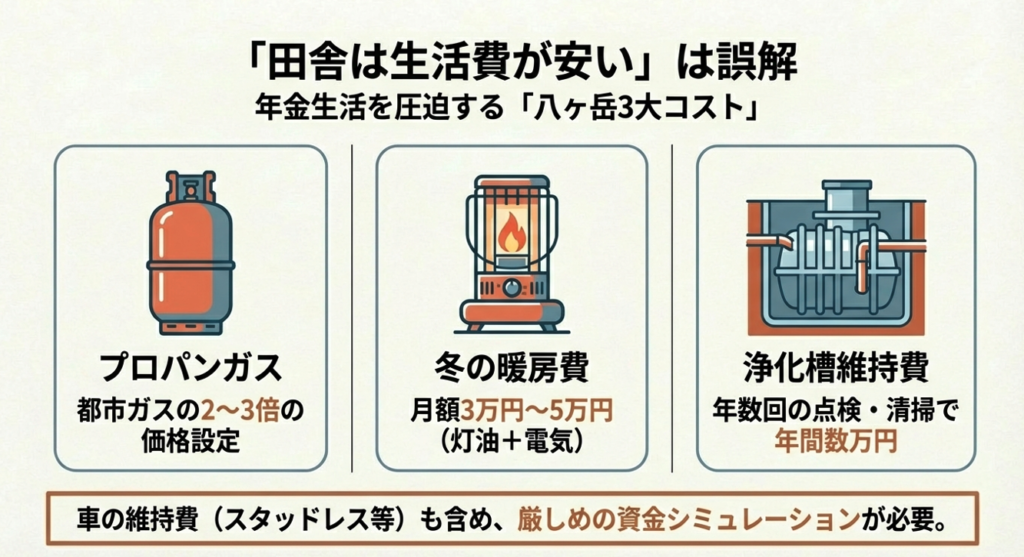 プロパンガスや冬の暖房費など八ヶ岳移住にかかる3大コスト