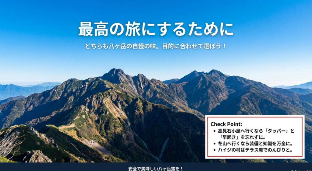 八ヶ岳揚げパン旅のまとめとチェックポイント