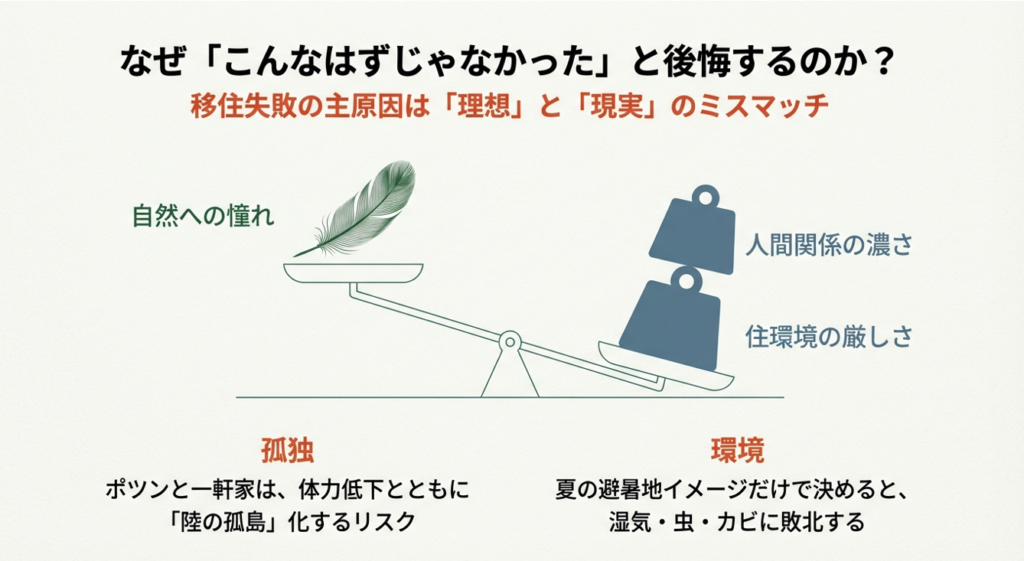 八ヶ岳移住失敗の主原因である理想と現実のミスマッチ