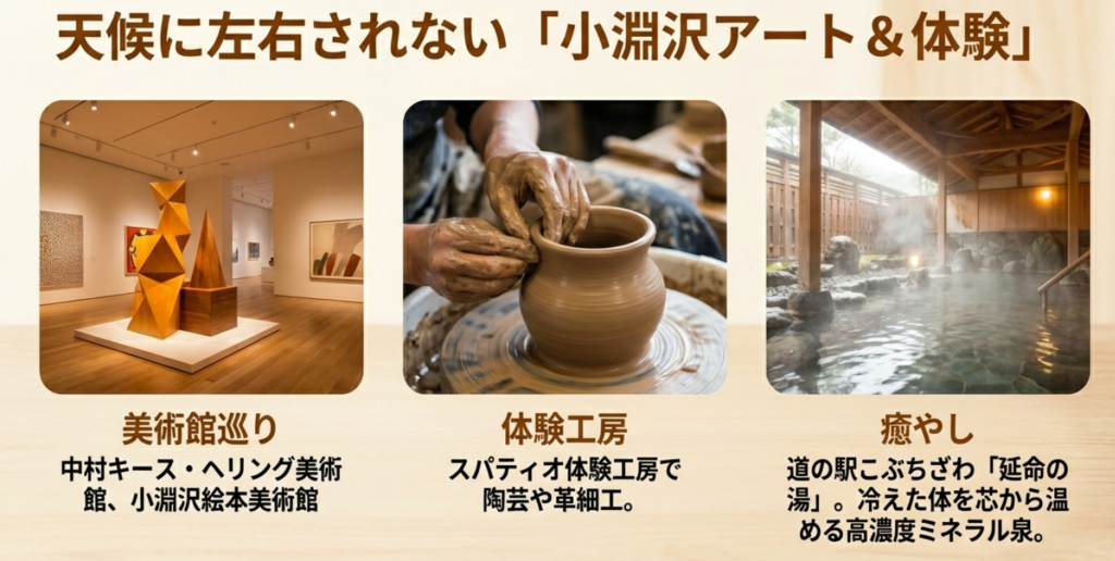 小淵沢のアートと体験施設。キース・ヘリング美術館、陶芸体験、延命の湯で癒やしの時間を