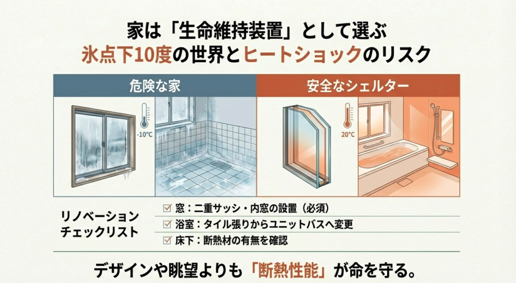 氷点下の八ヶ岳におけるヒートショック対策と安全な家のリノベーション