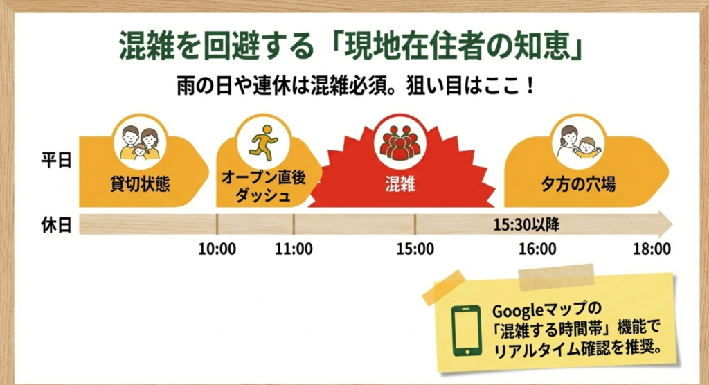 現地在住者が教えるSÖPÖの混雑回避テクニックと平日・休日の狙い目の時間帯グラフ