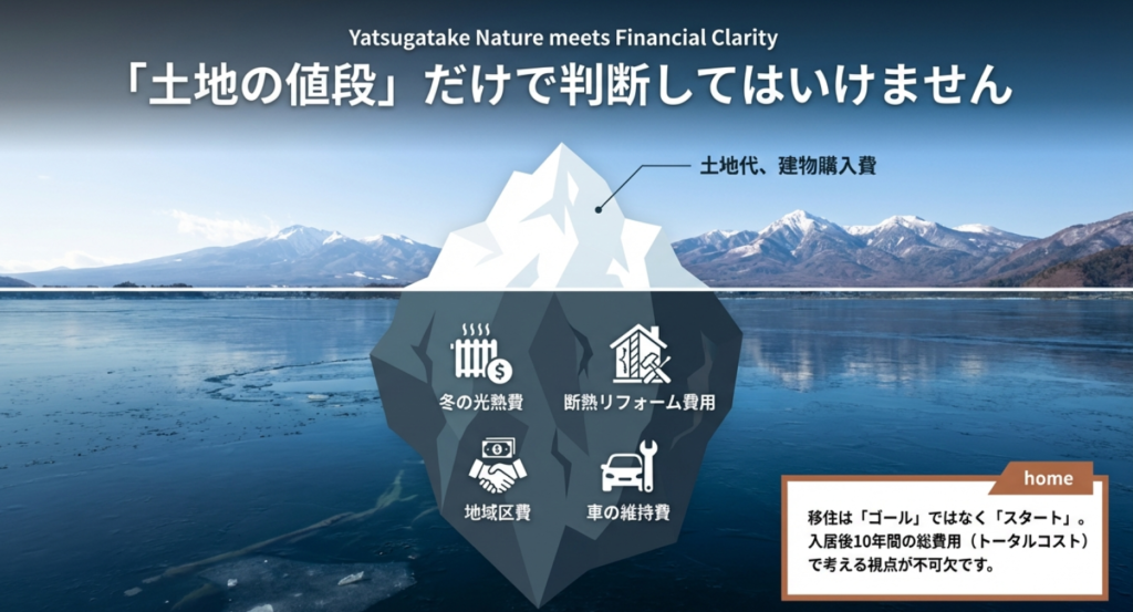 移住費用の全体像：土地・建物代だけでなく、冬の光熱費や車の維持費など10年間のトータルコストで考える視点