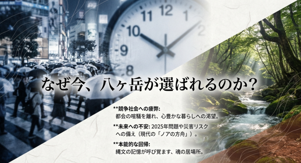 競争社会への疲弊や未来への不安から八ヶ岳が選ばれる理由