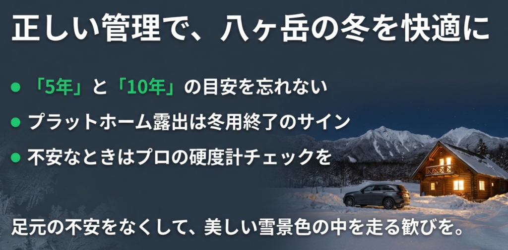 スタッドレスタイヤの硬度と寿命のまとめ