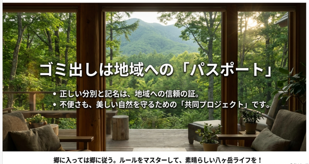 八ヶ岳の美しい自然と移住生活の豊かさを象徴する風景