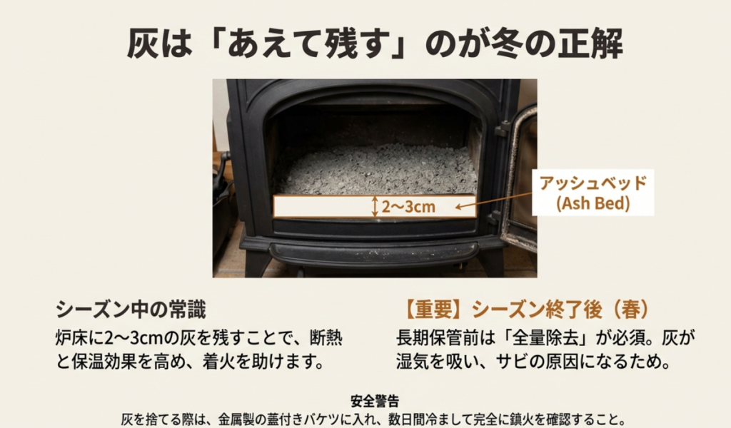 冬の常識・アッシュベッド（灰の断熱層）