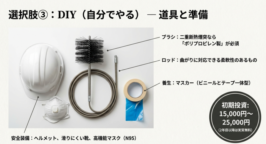 北杜市で薪ストーブ煙突掃除を自分でする方法と対策