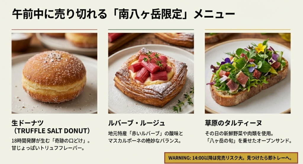 南八ヶ岳限定メニュー・生ドーナツとタルティーヌ