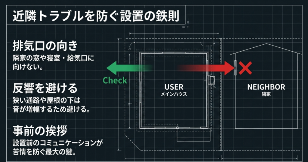 近隣トラブルを防ぐペレットストーブ設置の鉄則と排気口の向き