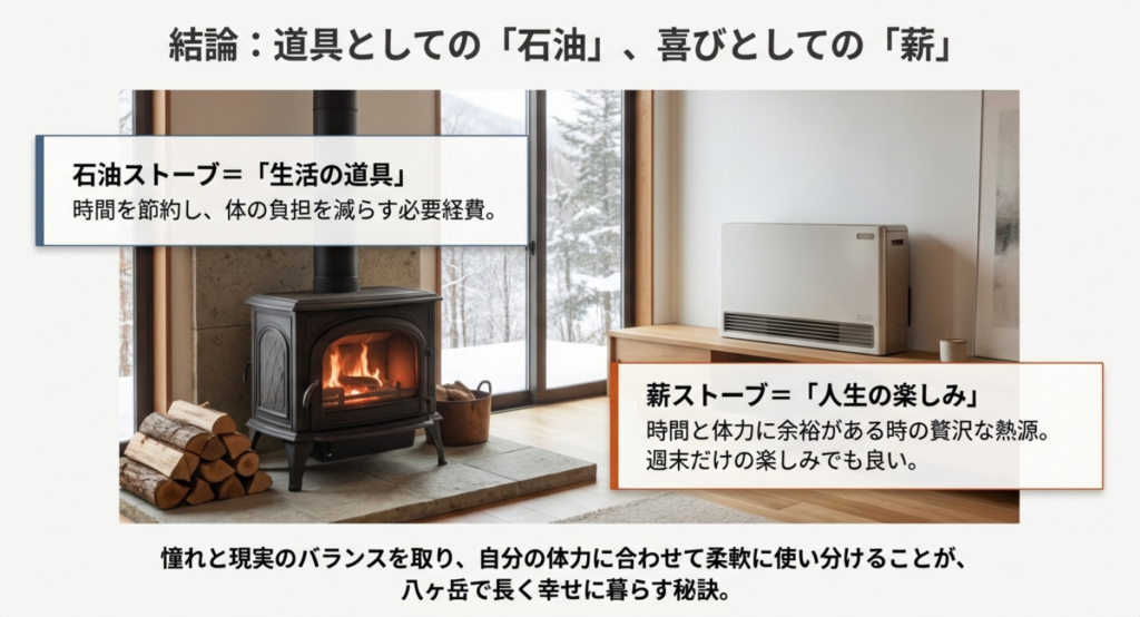 道具としての「石油」、喜びとしての「薪」