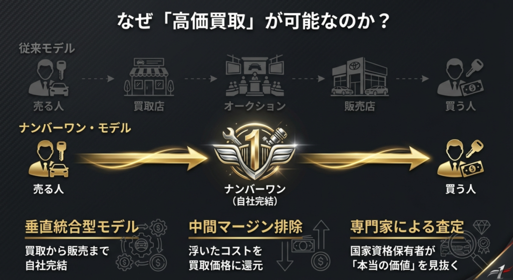 高価買取を可能にする自社完結型のビジネスモデル